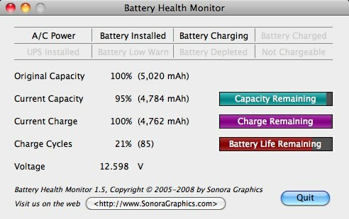 moniteur de batterie de macbook