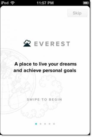 Gardez vos objectifs de vie en vue en les décomposant en petits incréments sur Everest [iOS] everest01