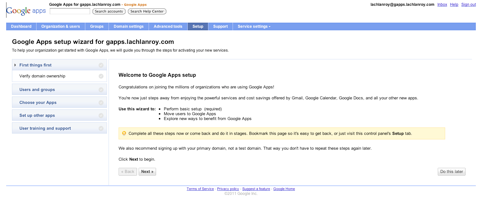 Guide Google Apps: e-mails gratuits et bien plus sur votre site Web ggle page15image7440 filtré