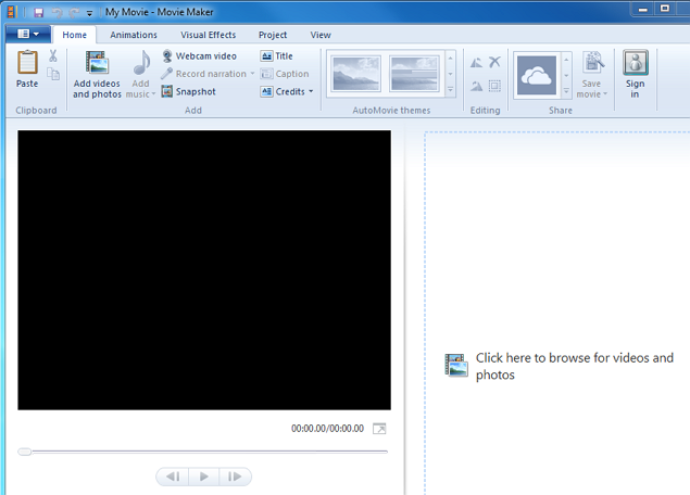 Interface Windows-Movie-Maker