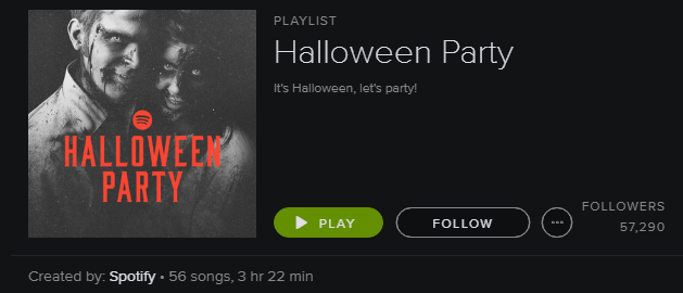 Playlist Spotify - Fête d'Halloween