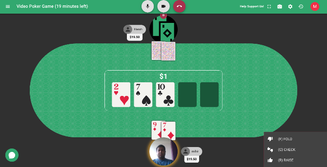 Jouez au poker avec vos amis en ligne via un appel vidéo sur Poker-In-Place