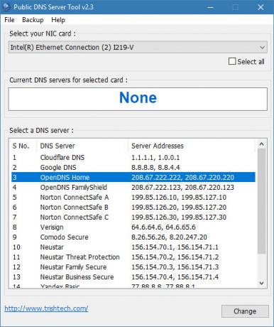 Outil de serveur DNS public