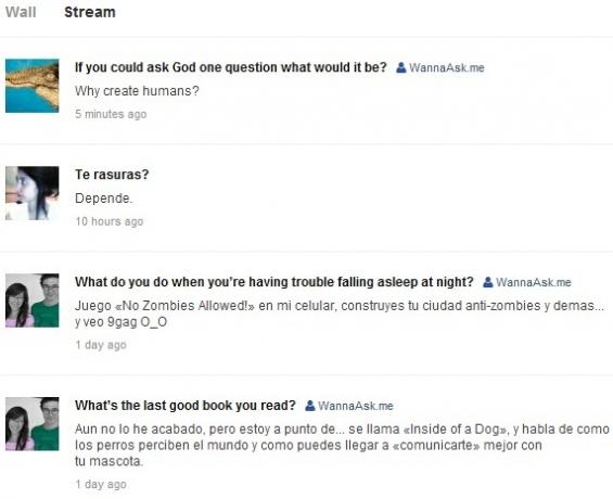 WannaAskMe: posez des questions anonymes aux utilisateurs de Facebook Stream1