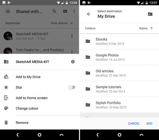 fonctionnalités de Google Drive pour Android