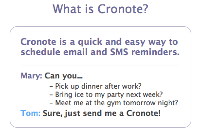 Cronote: rappel programmé par e-mail et SMS 1025