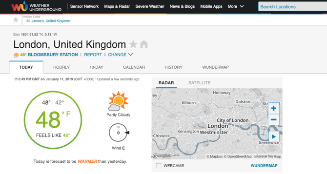 Météo souterraine Screenshot