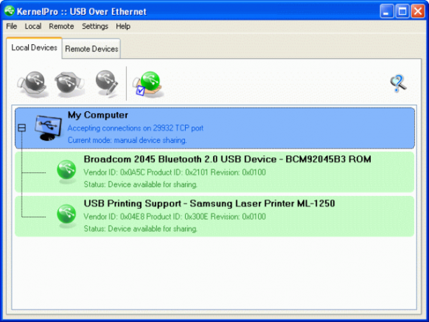 USB sur IP réseau Internet