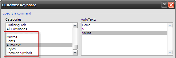 Configurer des touches de raccourci personnalisées dans MS Word et créer une feuille de triche Personnaliser le clavier4