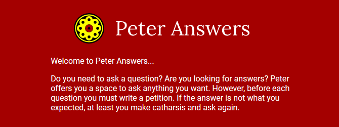 Capture d'écran du site Web de Peter Answers