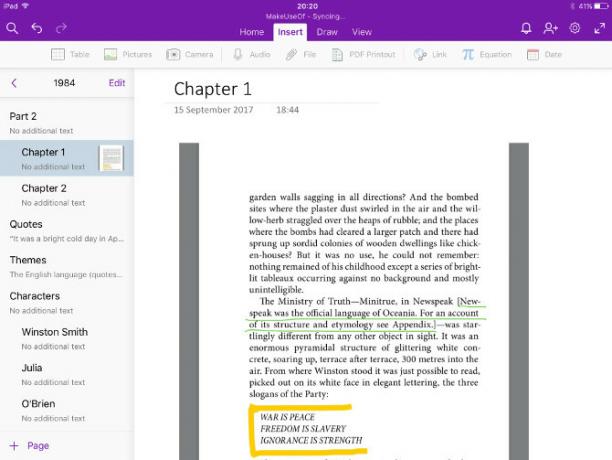 cahier onenote