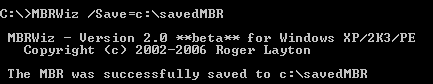 Enregistrer, restaurer, réparer un MBR cassé avec MBRWizard [Windows] savembr