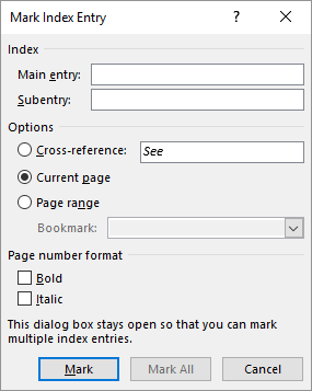 Comment créer des rapports et des documents professionnels dans l'index d'entrée Microsoft Word Mark