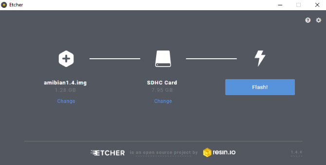 Graver le système d'exploitation Amibian sur une carte SD avec Etcher