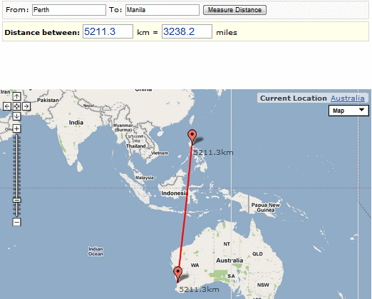 trouver la distance entre deux points