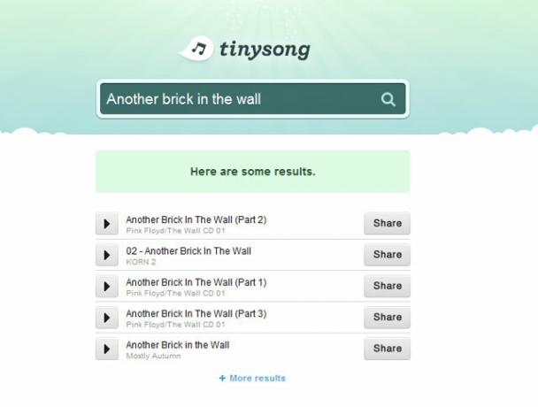 Partager des chansons avec Tinysong