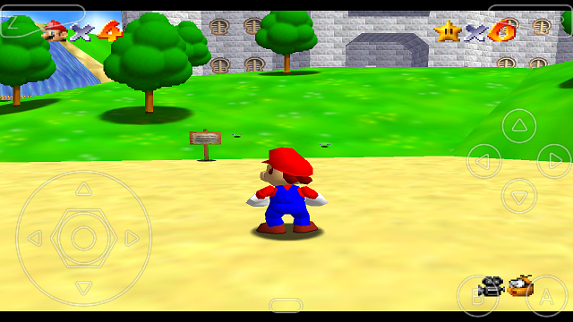 Mario 64 joué sur N64oid pour Android