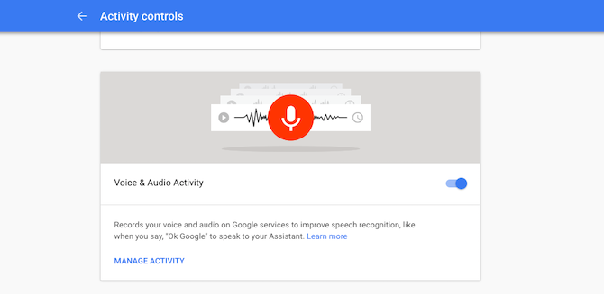 Désactiver Google Voice, Audio Activity