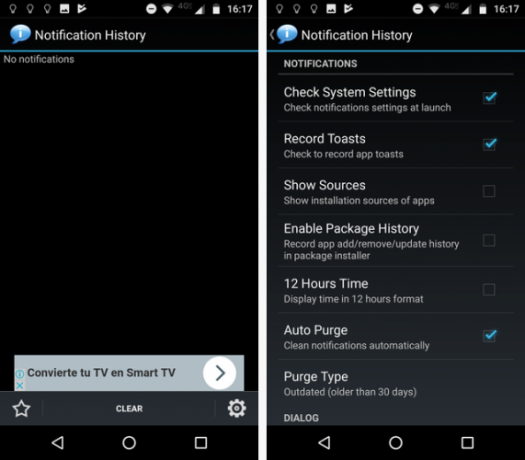 historique des notifications android