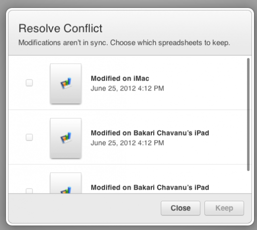 IWork pour les conflits iCloud