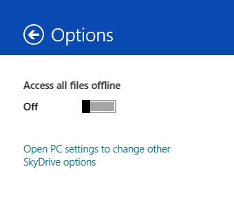 Options SkyDrive