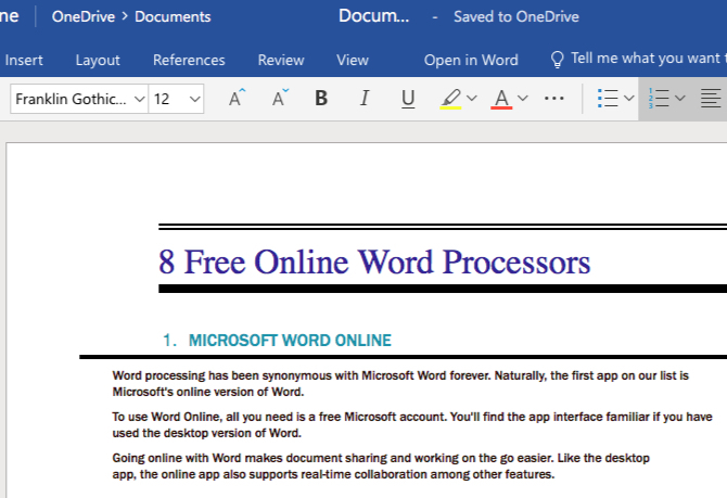 Word-Online-Document-View