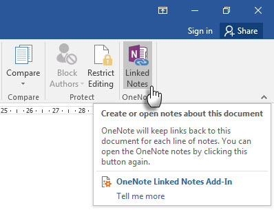 Microsoft OneNote - Notes liées