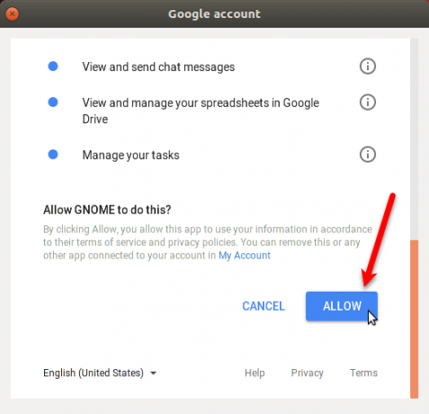 Autoriser Gnome à accéder à Google Drive