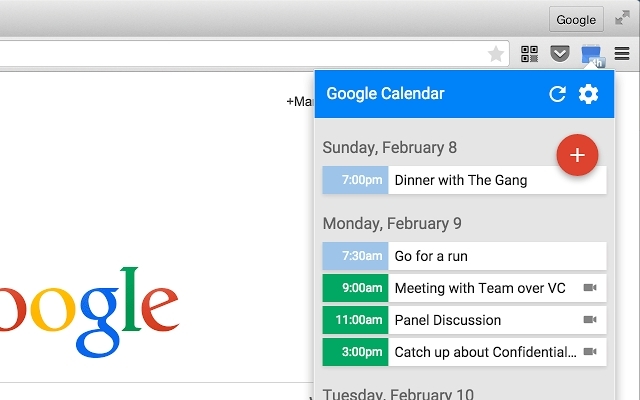 Google Agenda - Extension Chrome