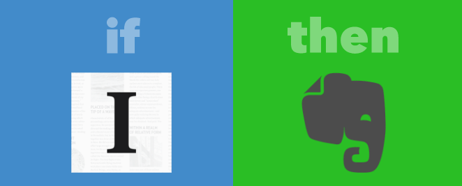 IFTTT Instapaper met en évidence à Evernote