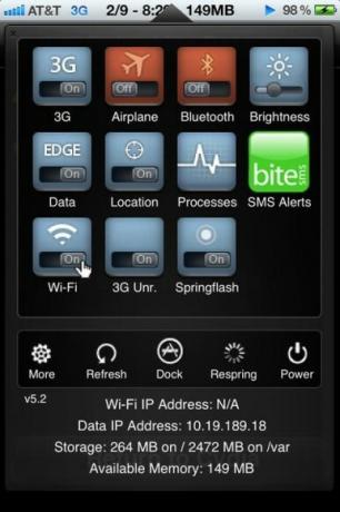 sbsettings bascule l'iphone