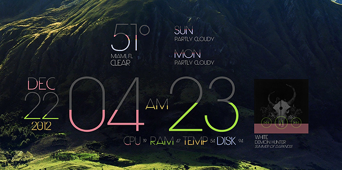 Meilleurs skins Rainmeter pour un bureau minimaliste - LIMIT