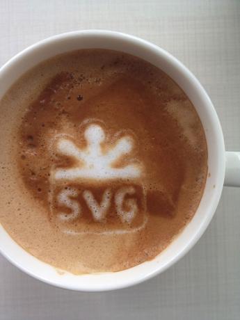 SVG orthographié dans la mousse de café