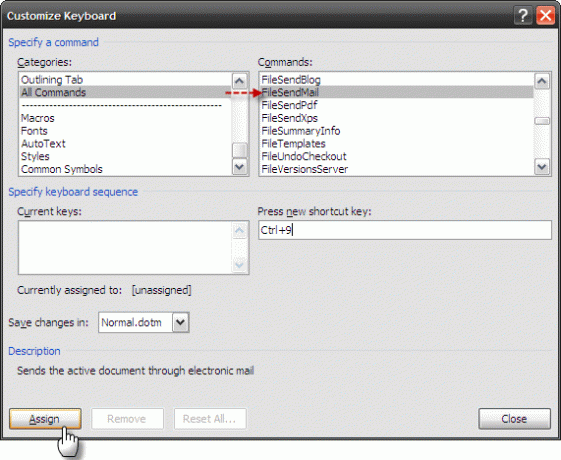 Configurer des touches de raccourci personnalisées dans MS Word et créer une feuille de triche Personnaliser le clavier3