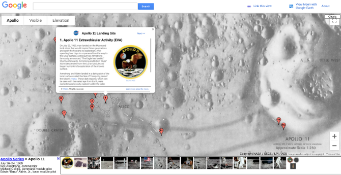 Explorez le chemin de Neil Armstrong et Buzz Aldrin sur la lune avec Google Moon