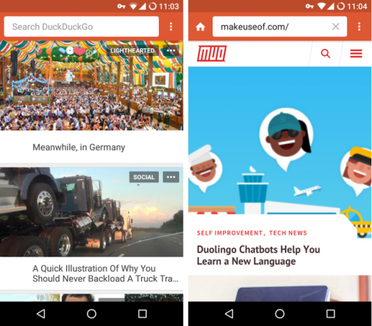 Rechercher des alternatives Android - DuckDuckGo