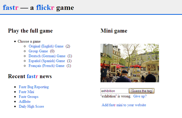 10 jeux d'images en ligne gratuits et amusants basés sur Flickr fastr