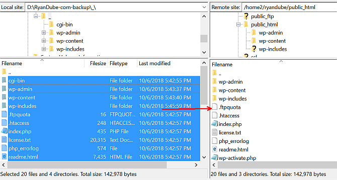 télécharger des fichiers wordpress