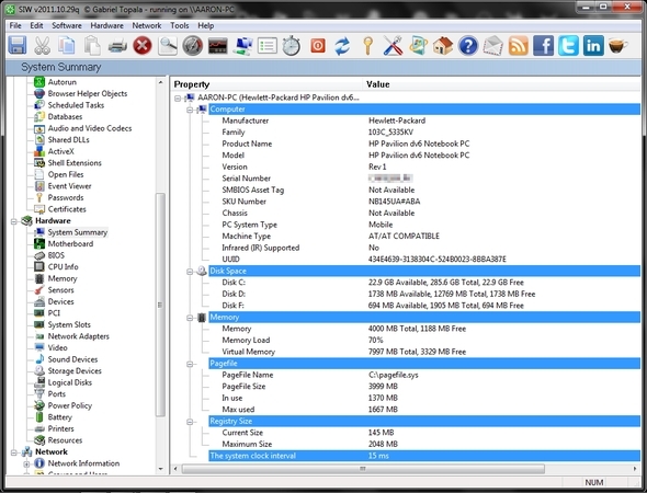 Avez-vous obtenu le PC que vous avez commandé? Découvrez avec ces outils d'informations système [Windows] Résumé du système SIW