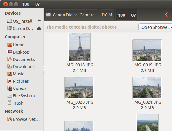 appareil photo numérique linux