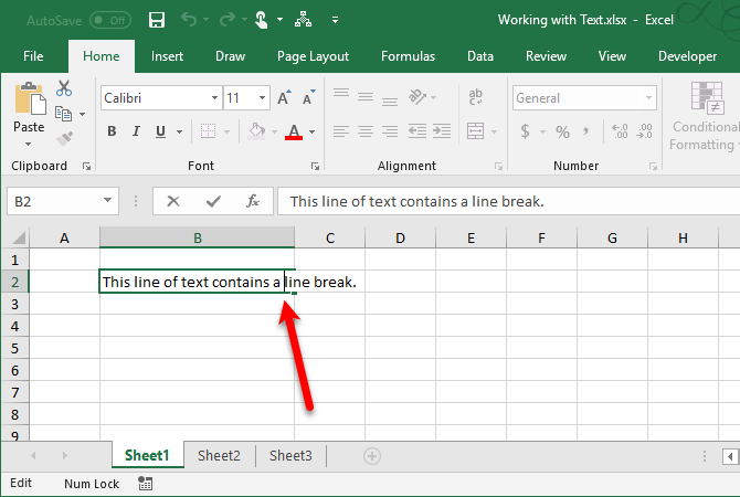 excel text functions - Entrez un saut de ligne dans une cellule