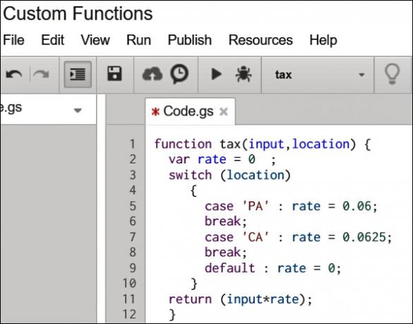 Sheets-CustomFunction-Code