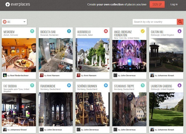 Planifiez de futures vacances avec ces sites Web de style Pinterest pour les lieux que everplaces explore