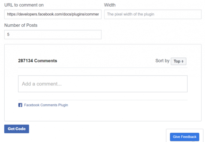 Facebook Widgets Comment Plugin