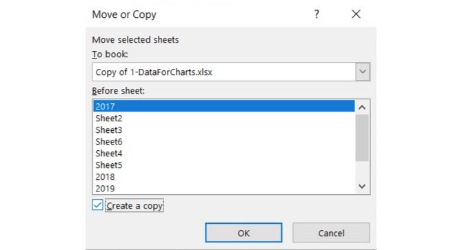 Excel Créer une copie d'onglet