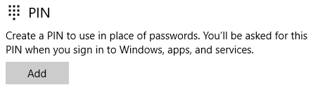 Windows 10 créer un mot de passe PIN