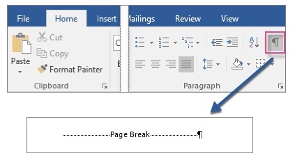 Microsoft Word 2016 - Saut de page