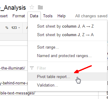 éditeur de rapport de feuille de calcul google