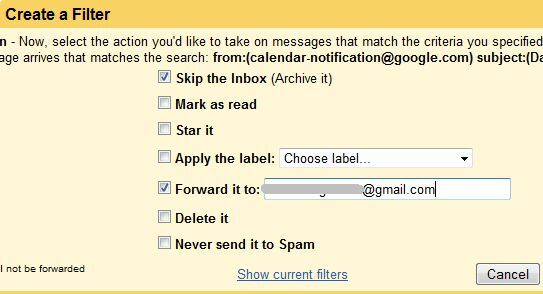 notification par e-mail de l'agenda Google