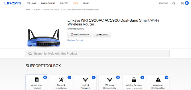 Page de téléchargement du micrologiciel du routeur Linksys